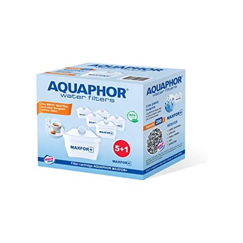 AQUAPHOR Maxfor+ Replacement Filter Cartridge Pack of 5+1 - Compatible with All Aquaphor Maxfor+ Filter jugs and Brita Maxtra+ Reduces limescale, Chlorine and Other impurities Cover