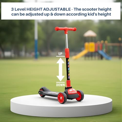 Image of Crackles Foldable Kick Scooter for Kids | Skating Cycle Style Scooter with Adjustable Handle & Foldable Design Lightweight Ride-On Toy for Boys & Girls Outdoor Toy