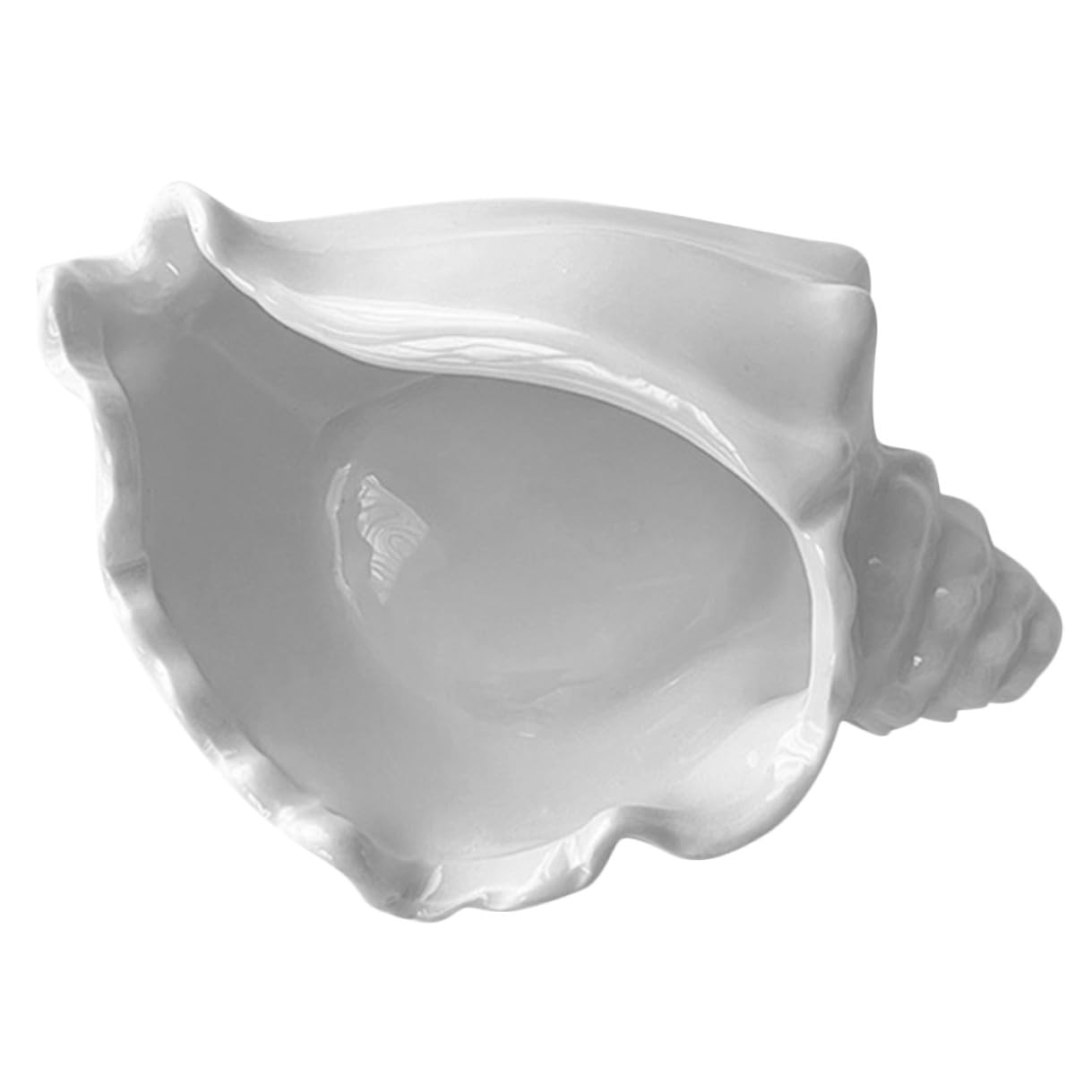 Keramik Schmuckschale Muschelform Dekoratives Schmucktablett Multifunktionales Aufbewahrungs Dekotablett für Schmuck Schlüssel und Ohrringe Weißes Conch Design für Wohnzimmer und