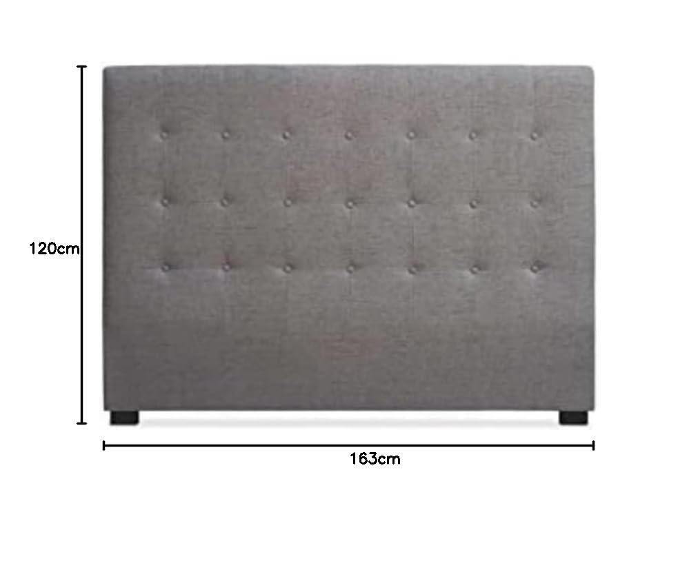 Menzzo Tête de lit Luxor 160 cm – Tissu Taupe capitonné – Design Chic Contemporain – Tête de lit rembourrée pour lit Double – L160 x P8 x H120 cm