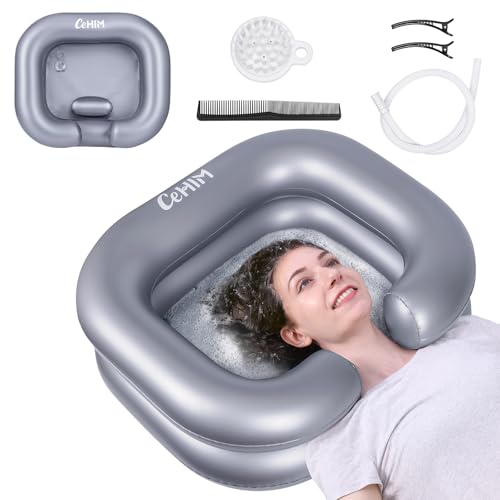 Cehim Inflatable Shampoo Basin - Portable Shampoo Bowl, Hair Washing Basin for Bedridden, Disabled,Injured, Hair Wash Tub for Dreadlocks and at Home Sink Washing