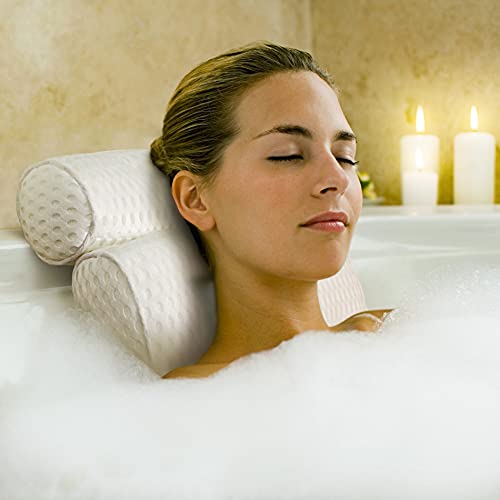 Luxury, Non-Slip, Bath Pillow - by Just Add Water. The Ultimate Bath Pillows for Tub Neck and Back Support. Ideal Bath Pillows for Tub, Hot Tub and Jacuzzi use. The Perfect Bathtub Pillow Headrest.!