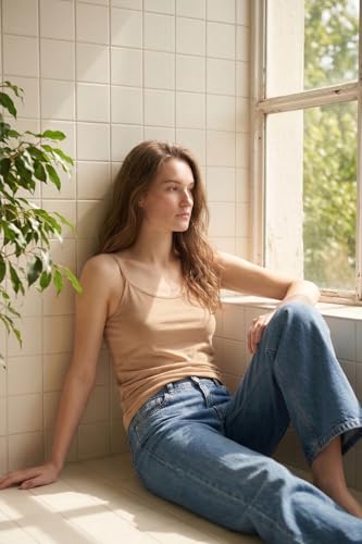 Image of Van Heusen Women's Everyday Cotton Cami | Relaxed Fit | Anti‑Bacterial Tech | Keeps You Dry and Fresh | Sweat Absorbent | Spaghetti Camisole | Color Fresh | Stays 11203|Available in Pack of 1 & 2