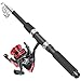 Tripquips Fishing Rod, 6.9ft 2Pcs Telescopic Fishing Rods Set, Carbon Fiber Fishing Pole, 2PCS Spinning Rod and Reel Combo with Carrier Bag Freshwater Fishing Rod and Reel Combos Kits Fishing Gear-Red