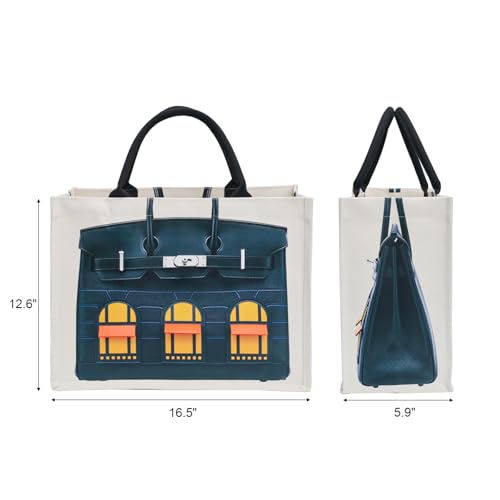 Bolso Tote de Lona Resistente de 16oz para Mujer miniatura 4