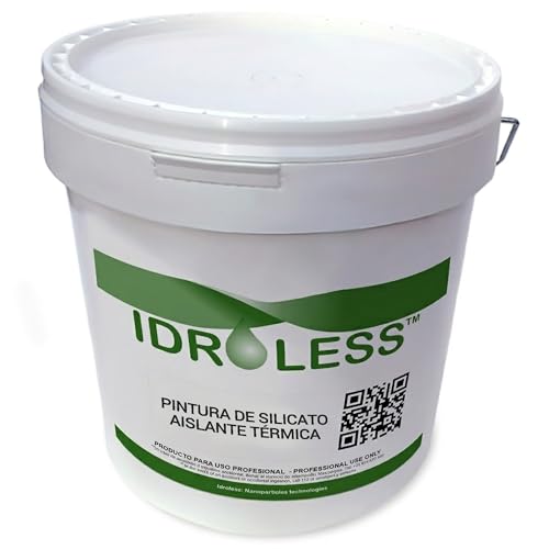 Idroless Pintura Aislante Térmica Mineral con Silicatos (4l - Blanco) - Anticondensación y aislante térmica de alta transpirabilidad. Interior y exterior
