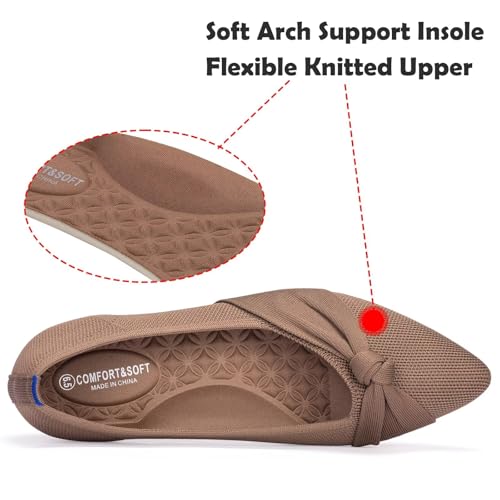 Image of Frank Mully Womens Pointed Toe Flats Knit Dress Shoes Comfort Women Shoes Softable