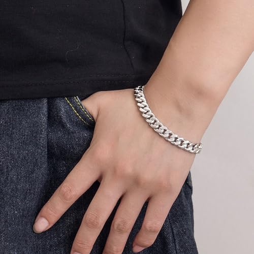 Italian Men 925 Sterling Silver Bracelet 8-10-12MM Solid Miami Cuban Link Curb Chain 7" 7.5" 8" 8.5" 9" 9.5" 10" Bangle Man Jewelry Gift4