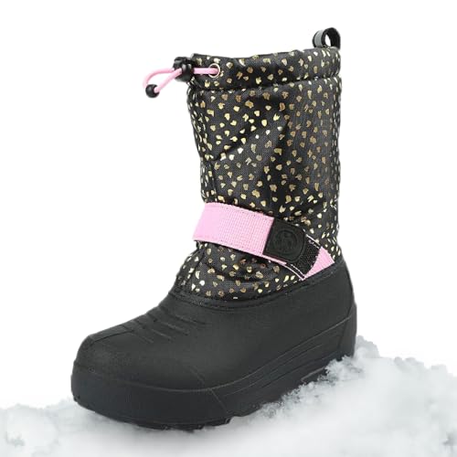 Northside Kid's Frosty Insulated Winter Snow Boots - Gold/Black, 11 Little Kid