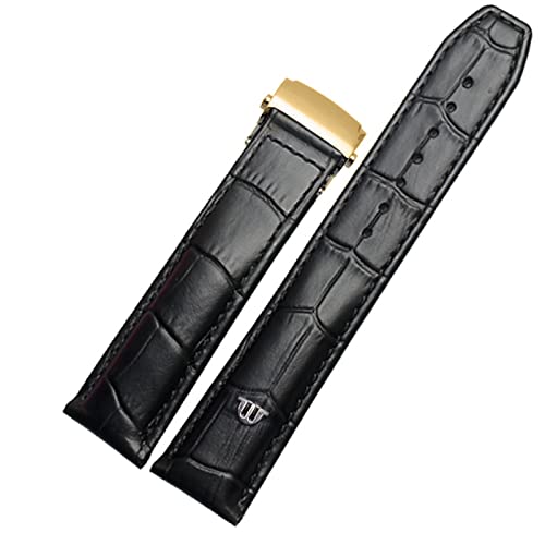 Bracelet montre cuir véritable 22mm et boucle pliante premium