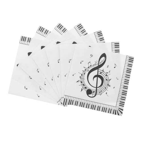 TOYZFRIENDY 20pezzi Tovaglioli Di Carta Stampati Note Musicali Articoli Per Feste Usa e Getta Decorazioni Per Tavolo Per Compleanni Feste Tema Cene e Eventi