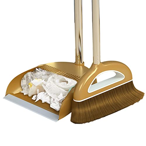 Yeeda Juego de escoba y sartenes - Juego de escoba y recogedor para el hogar - Juego de escoba y recogedor para la limpieza del suelo en casa, en la cocina, en la oficina, en el vestíbulo