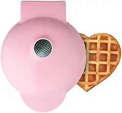 Máquina de waffle compacta, antiaderente, em formato de coração, com acabamento fosco, 110 V(Rosa fosco)