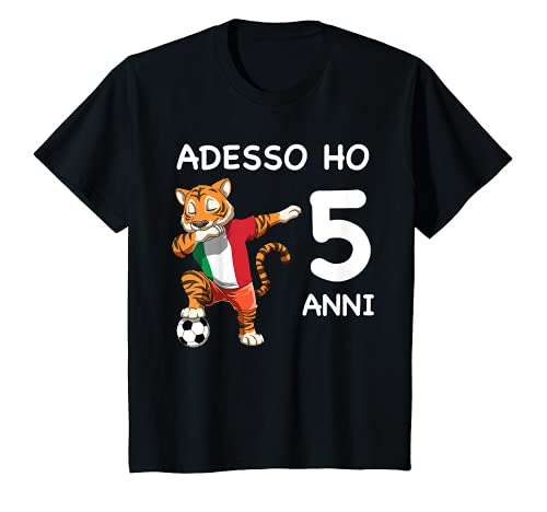 Bambino 5 Compleanno Bambini Calcio Italia Tigre - Regalo Di 5 Anni Maglietta