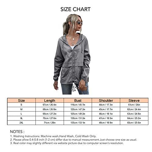Capa de Chuva Feminina, Confortável, Casual, Leve e Embalável, Jaquetas de Chuva à Prova d'água par