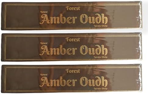 Forest Fragrance Amber Oudh Natural Incense Sticks - 50 GMS Set of 3 (150 GMS Total)