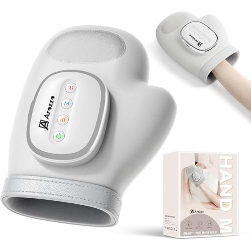 Image of Hand Massager with Heat & Compression - Wrap-Around Hand for Stress & Pain Relief - Arthritis & Carpal Tunnel Therapy - Cordless & Portable- 5 Massage Programs, 6 Intensity Levels- Finger , Wrist Relief and Knuckle Stretching Massage (A-2)