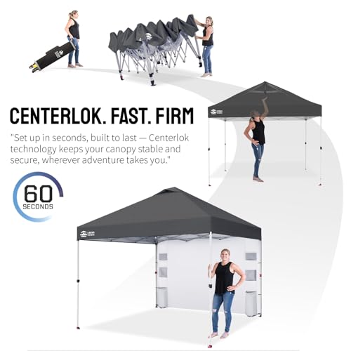 Image of CROWN SHADES Canopy Tent 10x10 Pop Up Canopy with Side Pockets, Grid Gray