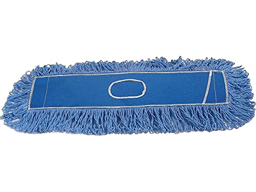 Image of Rubbermaid Commercial Products Twisted Loop-Dust Mop Head Replacement 25-Inch Blue Cotton Refill for Industrial Use Fits Standard Size Mop Frame