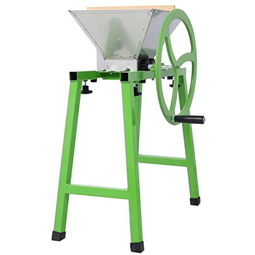 Veemuaro Fruit and Apple Crusher, 7L/1.8 Gallon Manual Juicer Grinder with Stand and Wheel Handle, Portable Fruit Scratter Pulper for Wine and Cider Pressing