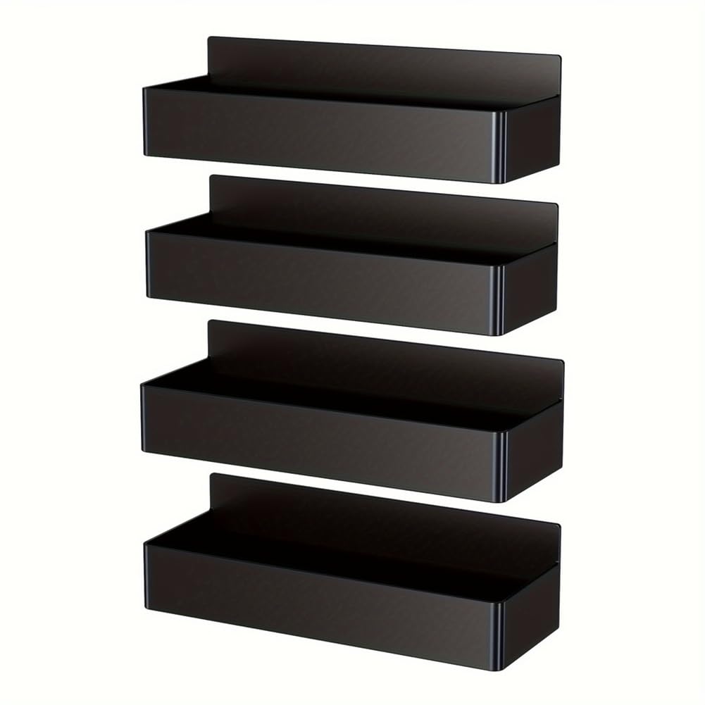Hndhbfgrt 4pcs Magnetic Storage Rack No-Drill Wall Mounted Shelf Multipurpose & Space-Saving Organizer