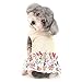 Ranphy Knitted Pet Dresses Girl Small Dog Clothes Puppy Floral Skirt Sleeveless Shirt with Ruffles Cat Sundress Yorkie Chihuahua Spring Summer Outfits, Beige, XS