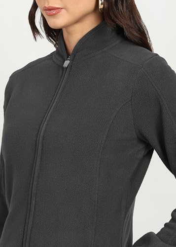 Image of Alan Jones Clothing Women's Standing Collar Zipper Fleece Standard Length Jacket