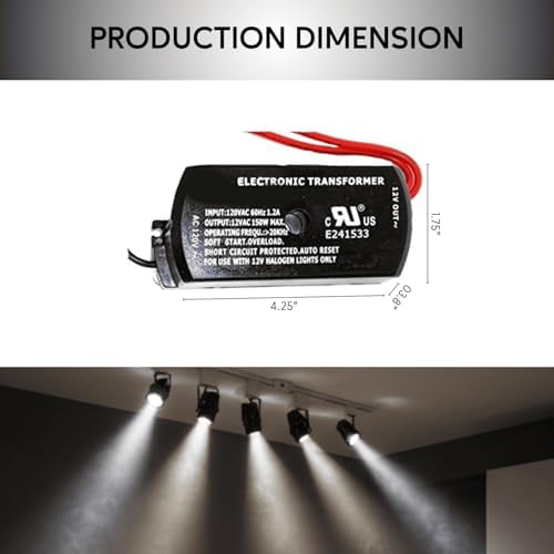 Image of Ironsmith Lighting Products 150 Watt Dimmable Halogen Lamp Transformer - Plastic Material, Halogen, Xenon, Krypton Type Light Bulbs Support - Short Circuit Protected with Auto Restart (Pack of 2)