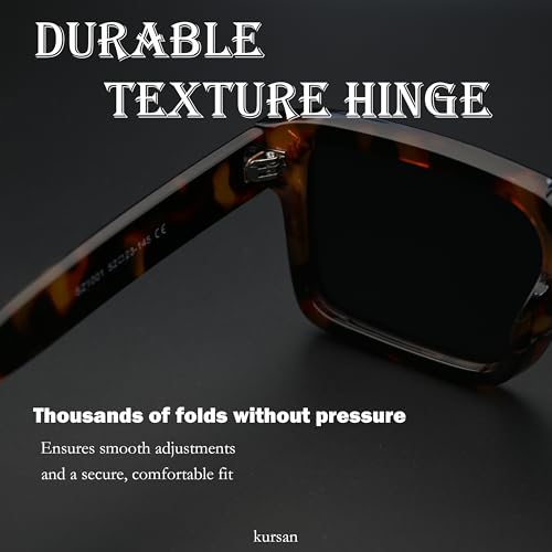 Kursan Retro Square Frame Sunglasses for Men Women Trendy Sun Glasses UV400 Protection3