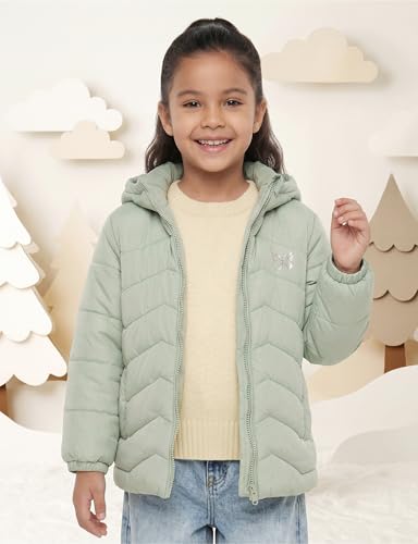 Image of Amazon Brand - Symbol Girls Girls Quilted Winter Jacket with Detachable Hood | Age 2-12 Years