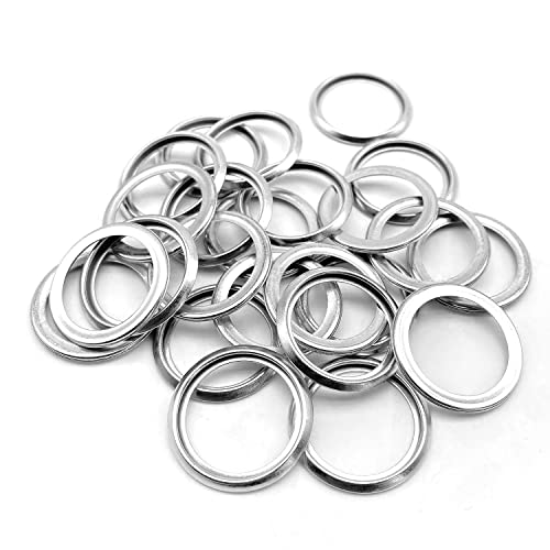 Miytsya 24 Pack Transmission Fluid Gasket Seal Steel Rings, 16mm Oil