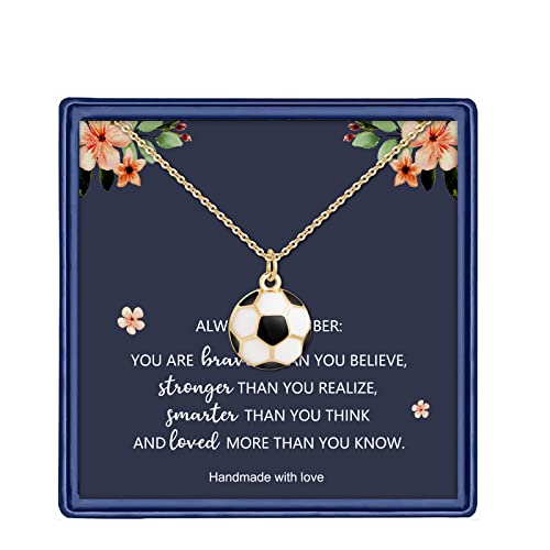 Haoze Soccer Ball Charm Necklace for Her Soccer Player Gift
