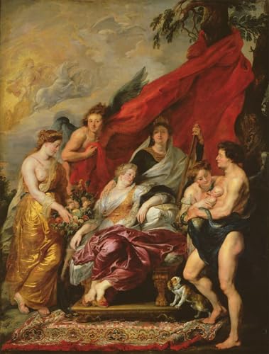 Tableaux graffiti art mural de la naissance de Louis XIII Rubens 60x90cm