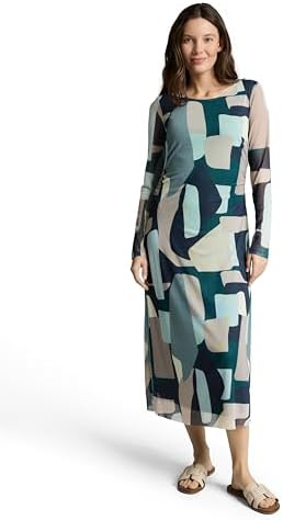 TOM TAILOR Mesh-Kleid mit Allover-Print