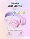 iClever 2 Pack Bluetooth Kinder Kopfhörer, Bunte Lichter LED, 94dB Lautstärkebegrenzung, Faltbare, Einstellbar, Kabellos und Kabel, Eingebautes Mikrofon für Schule