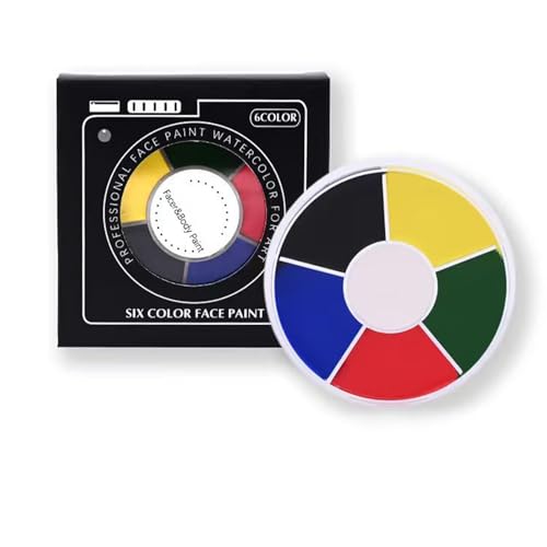 ZWWOGE Couleurs Maquillage Visage Palette, WM2026, 6 Couleurs Noir, Rouge, Bleu, Blanc, Jaune, Vert, Pour Allemagne, France, Espagne, Italie, Pays-Bas