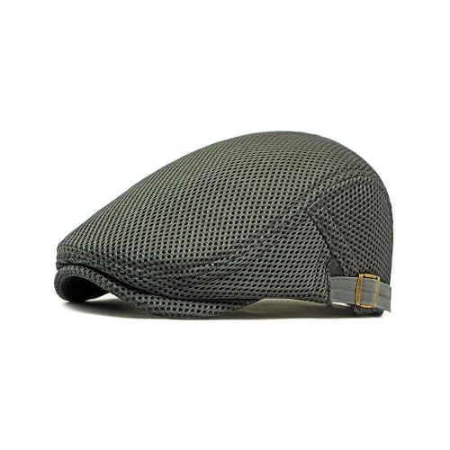 Breathable Flat Cap with Adjustable Strap for Men Women, Breathable Summer Light Newsboy Cap for Driving Walking