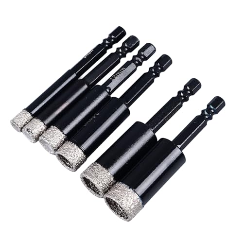 Kit de brocas de diamante seco con vástago hexagonal, 6 piezas miniatura 4
