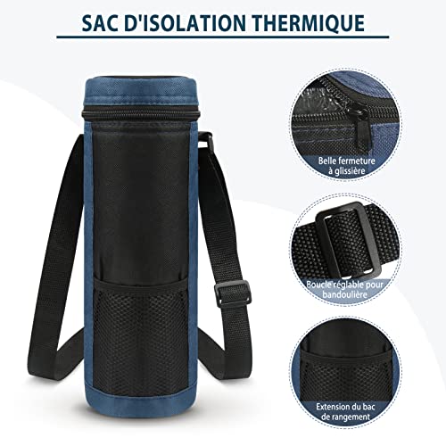 Dreafly Sac Isotherme Bouteille D'eau Avec Poignée et Bandoulière Réglable pour Voyage, Grande Capacité, Matière Souple Pliable Tissu imperméable, Portable pour Vin et Champagne – vue 5