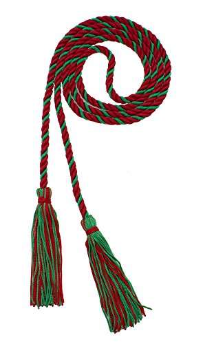 Image of Graduation Honor Cord - RED /Kelly - Every School Color Available - Made in USA
