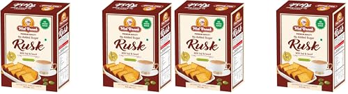 Image of Midbreak No Added Sugar Rusk - 200gm (Pack Of 4) | Handmade & Crispy Toast With | Eggless & Healthy Teatime Snack | Authentic Indian Elaichi Rusks