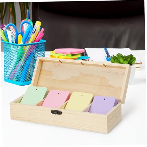 Boîte en bois massif de rangement petit modele pour tri de cartes - 7