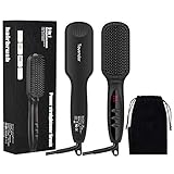 Hair Straightener Flat Iron Brush - Tovendor Ionic Hair Straightening with Temperature Display and Anti-Scald Feature, Fast Heating for Styling Hair & Beard