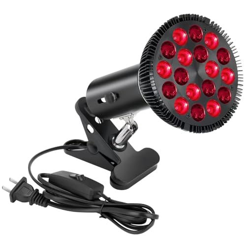 NailShow Red Light Therapy Lamp, 54W 18 LEDs 660nm Red and 850nm Near Infrared Combo Bulb Red Light Therapy Compatible for Body and Face