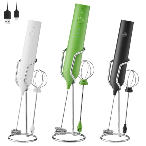 ELMWAY Rechargeable Milk Frother Set with Stand