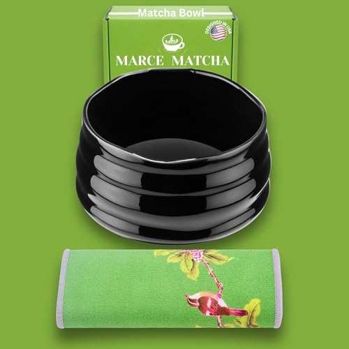Marce Matcha-Schüssel-Set mit Handtuch (schwarz)