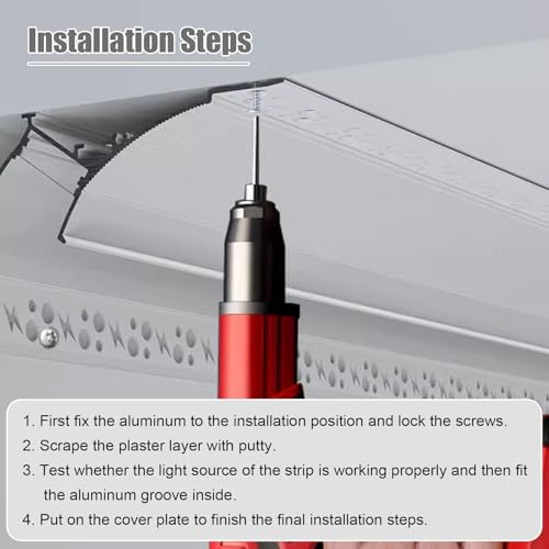 Moulure décorative plafond profilé aluminium blanc éclairage indirect double face - 8