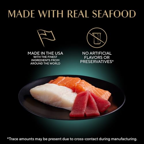 Image of Sheba Perfect Portions Wet Cat Food Cuts in Gravy, Cat Food Wet Recipe, Sustainable Salmon, Tuna, White Fish and Tuna Entree, 2.6 oz. Twin-Pack Trays (24 Count, 48 Servings)