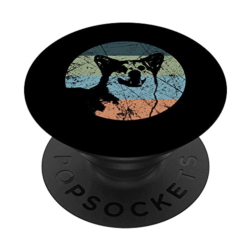 Silhouette de chien rétro – Vintage Pembroke Welsh Corgi PopSockets PopGrip Interchangeable