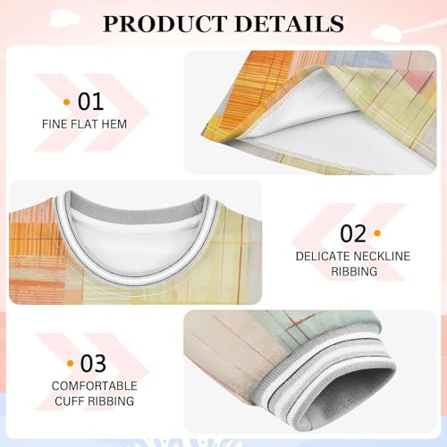 Color Squares Girls Dresses Long Sleeve Sweatshirt Dress for Girls Winter Toddler Casual A Line Dresses Size 2-8T3